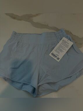 Lululemon Hotty Hot high rise lined shorts 2.5” Starch Blue sz6